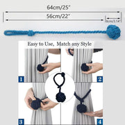 1pair Braided Cotton Curtain Tiebacks No Hole Curtain Holdbacks Hanging Balls - Pink V528-CURTAIN-TIE-2PCS-PINK-488936