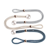 Curtain Tiebacks Pearl Strap Set 3 Pairs Decorative Buckle Holder Rings Hooks - Blue V528-CURTAIN-TIE-BLUE-3PAIR-796124