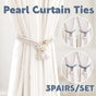 Curtain Tiebacks Pearl Strap Set 3 Pairs Decorative Buckle Holder Rings Hooks - Grey V528-CURTAIN-TIE-GREY-3PAIR-144022