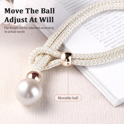 Curtain Tiebacks Pearl Strap Set 3 Pairs Decorative Buckle Holder Rings Hooks - Grey V528-CURTAIN-TIE-GREY-3PAIR-144022