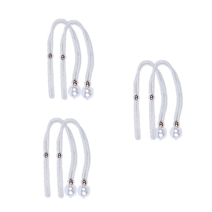 Curtain Tiebacks Pearl Strap Set 3 Pairs Decorative Buckle Holder Rings Hooks - Grey V528-CURTAIN-TIE-GREY-3PAIR-144022