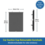 Car Window Sun Shade Retractable Side Visor Shield Cover Roll Curtain For Auto Use - 40x125cm
