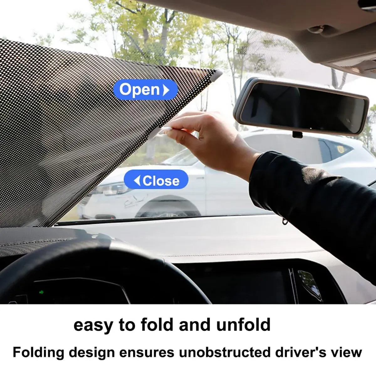Car Window Sun Shade Retractable Side Visor Shield Cover Roll Curtain For Auto Use - 40x125cm