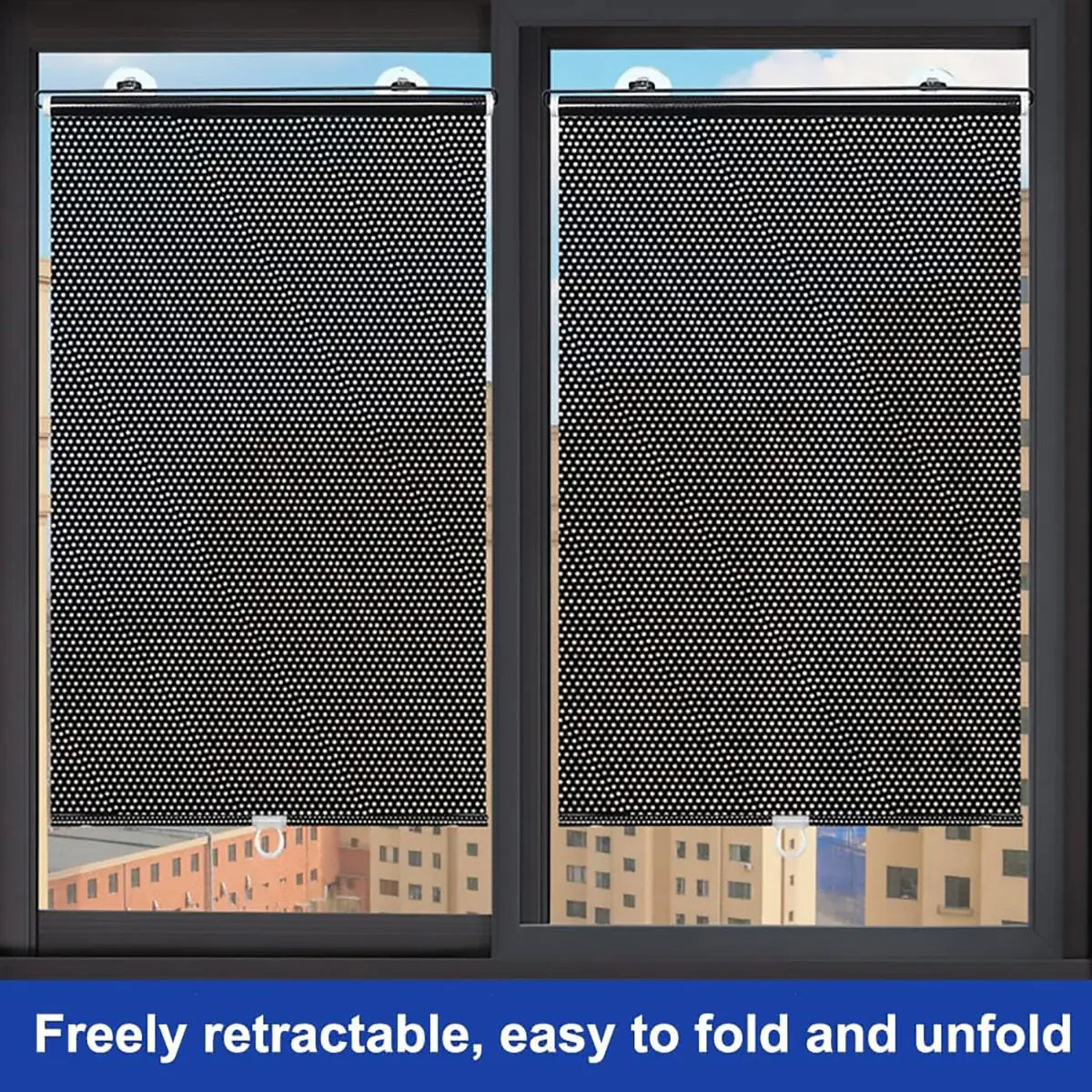 Car Window Sun Shade Retractable Side Visor Shield Cover Roll Curtain For Auto Use - 40x125cm