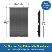 Car Window Sun Shade Retractable Side Visor Shield Cover Roll Curtain For Auto Use - 40x60cm