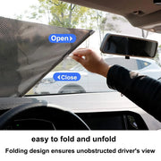 Car Window Sun Shade Retractable Side Visor Shield Cover Roll Curtain For Auto Use - 40x60cm