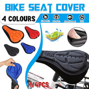 Thick Silicone Bike Seat Cover Comfort Gel Cycling Bicycle Saddle Cushion Pad - Set of 4 Colours V528-CUSHION-COVER-4PCS-657847