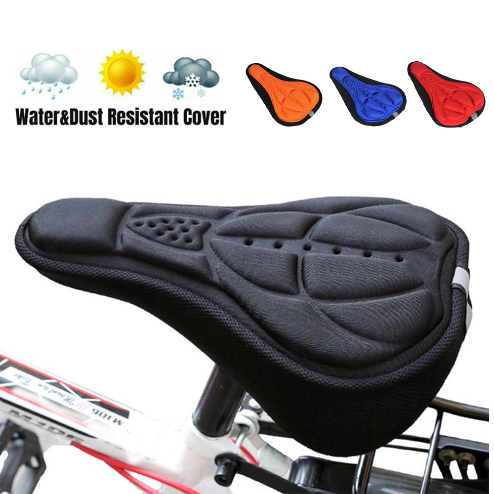 Thick Silicone Bike Seat Cover Comfort Gel Cycling Bicycle Saddle Cushion Pad - Set of 4 Colours V528-CUSHION-COVER-4PCS-657847