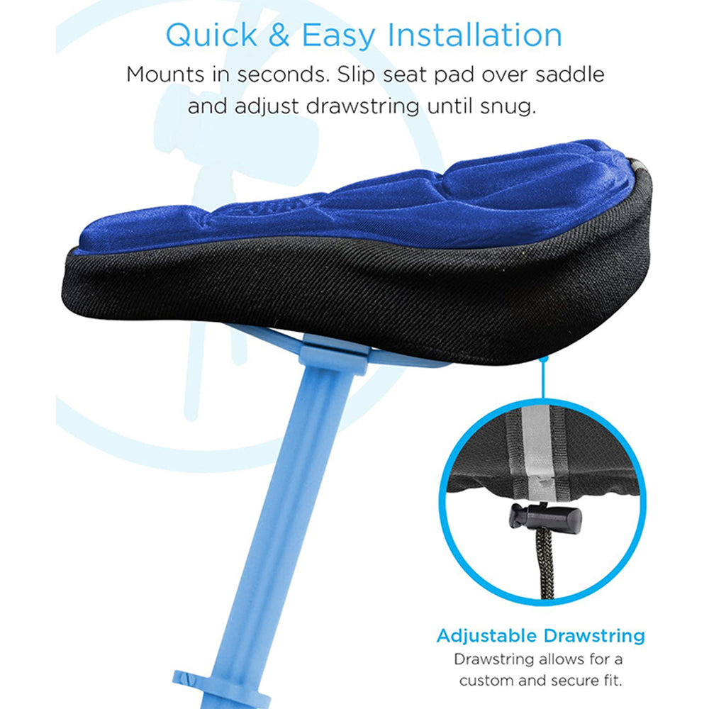 Thick Silicone Bike Seat Cover Comfort Gel Cycling Bicycle Saddle Cushion Pad - Set of 4 Colours V528-CUSHION-COVER-4PCS-657847