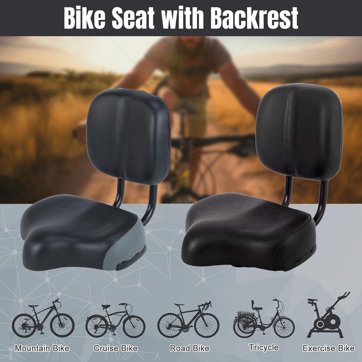 Electric Bicycle Tricycle Seat With Backrest Adjustable Comfortable Bike Seat - Grey V528-CUSHION-GREY-164866