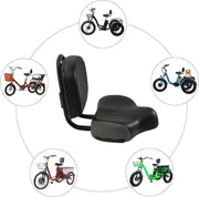 Electric Bicycle Tricycle Seat With Backrest Adjustable Comfortable Bike Seat - Grey V528-CUSHION-GREY-164866