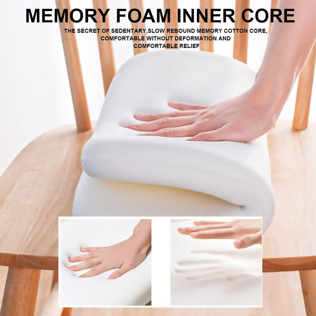 Seat Cushion Memory Foam Office Chair Pad Bottom Support for Stool Dining Chair - Grey V528-CUSHION-GREY-522673