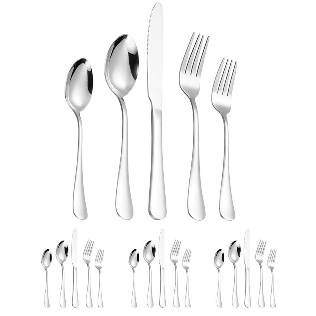 20/40pcs Stainless Steel Cutlery Set Knife Fork Spoon Western Hotel Tableware - Golden-40pcs V528-CUTLERY-GOLDEN-40PCS-668625