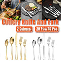 20/40pcs Stainless Steel Cutlery Set Knife Fork Spoon Western Hotel Tableware - Silver-40pcs V528-CUTLERY-SILVER-40PCS-271047