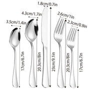 20/40pcs Stainless Steel Cutlery Set Knife Fork Spoon Western Hotel Tableware - Silver-40pcs V528-CUTLERY-SILVER-40PCS-271047