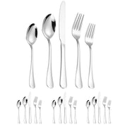 20/40pcs Stainless Steel Cutlery Set Knife Fork Spoon Western Hotel Tableware - Silver-40pcs V528-CUTLERY-SILVER-40PCS-271047