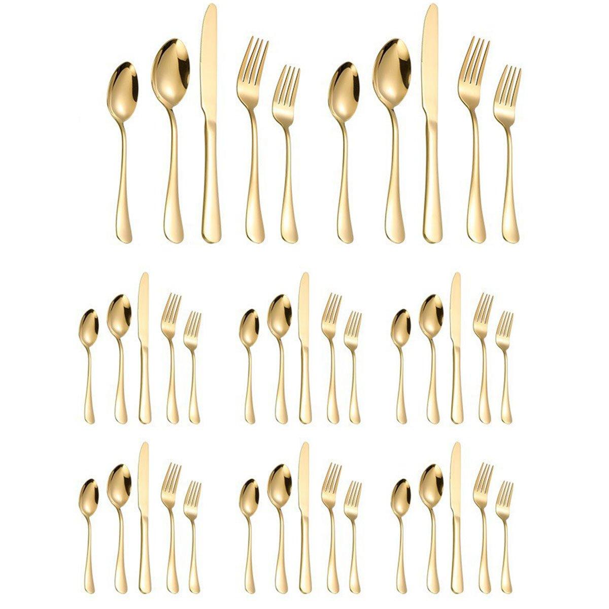 20/40pcs Stainless Steel Cutlery Set Knife Fork Spoon Western Hotel Tableware - Silver-40pcs V528-CUTLERY-SILVER-40PCS-271047