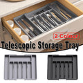 Extendable Cutlery Storage Box Household Portable Retractable Tray Organizer - Black V528-CUTLERY-TRAY-BLACK-732799