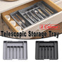 Extendable Cutlery Storage Box Household Portable Retractable Tray Organizer - Black V528-CUTLERY-TRAY-BLACK-732799