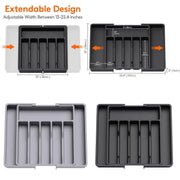 Extendable Cutlery Storage Box Household Portable Retractable Tray Organizer - Black V528-CUTLERY-TRAY-BLACK-732799
