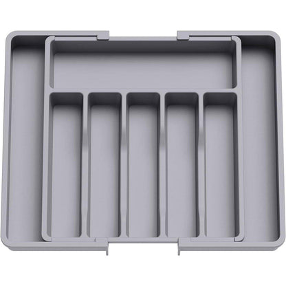 Extendable Cutlery Storage Box Household Portable Retractable Tray Organizer - Black V528-CUTLERY-TRAY-BLACK-732799