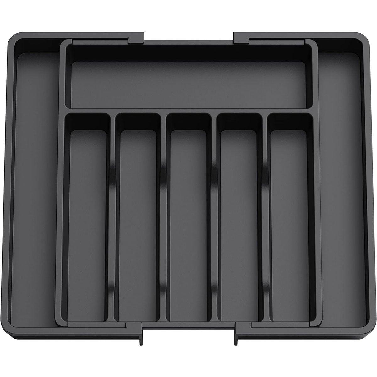 Extendable Cutlery Storage Box Household Portable Retractable Tray Organizer - Black V528-CUTLERY-TRAY-BLACK-732799