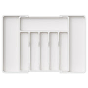 Portable Tableware Storage Box Telescopic Household Storage Tray Organizer V528-CUTLERY-TRAY-WHITE-694879