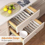 Portable Tableware Storage Box Telescopic Household Storage Tray Organizer V528-CUTLERY-TRAY-WHITE-694879