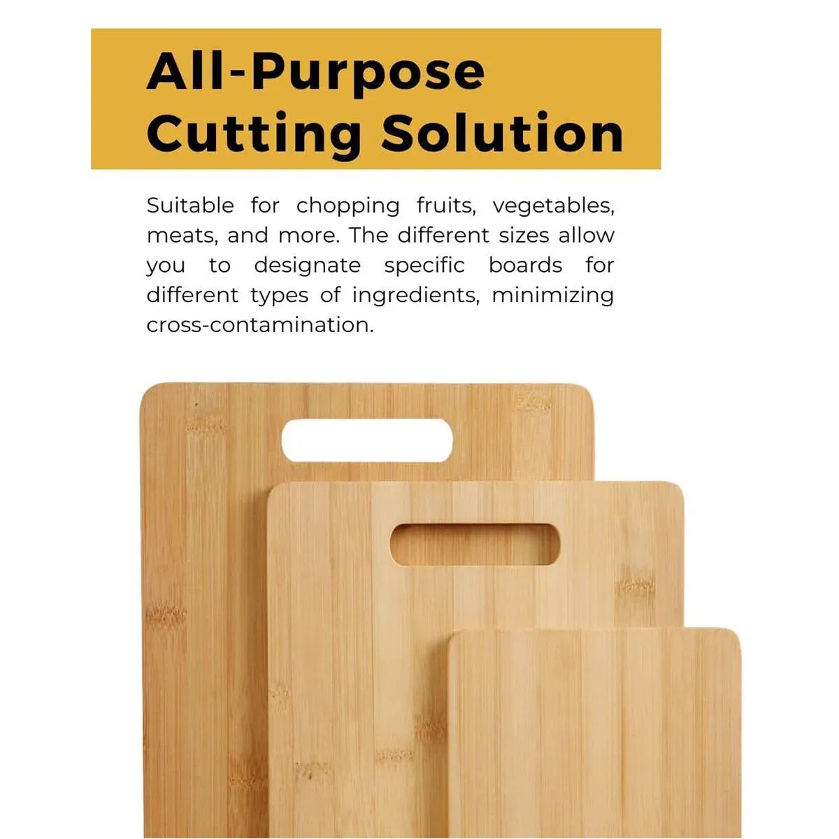 Household Cutting Board Set 3PCS Square Wooden Kitchen Chopping Boards For Food V528-CUTTING-3PCS-641049