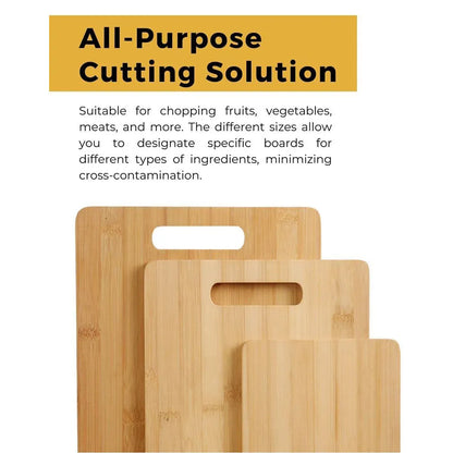 Household Cutting Board Set 3PCS Square Wooden Kitchen Chopping Boards For Food V528-CUTTING-3PCS-641049