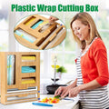Bamboo Kitchen Storage Box for Plastic Wrap Tin Foil Paper Cutter with Lid V528-CUTTING-BOX-284854