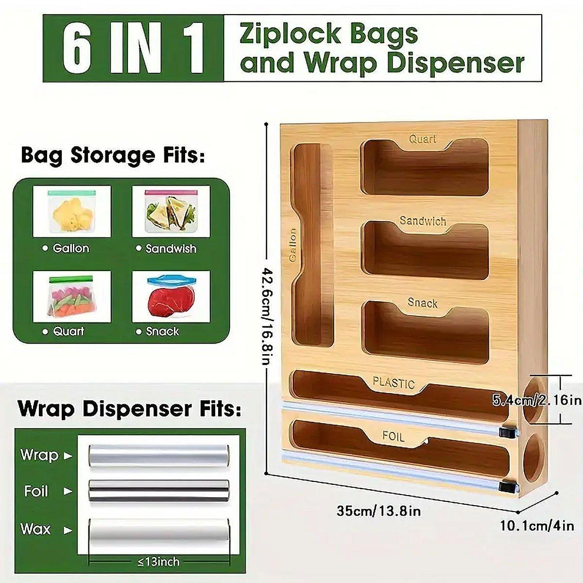 Bamboo Kitchen Storage Box for Plastic Wrap Tin Foil Paper Cutter with Lid V528-CUTTING-BOX-284854