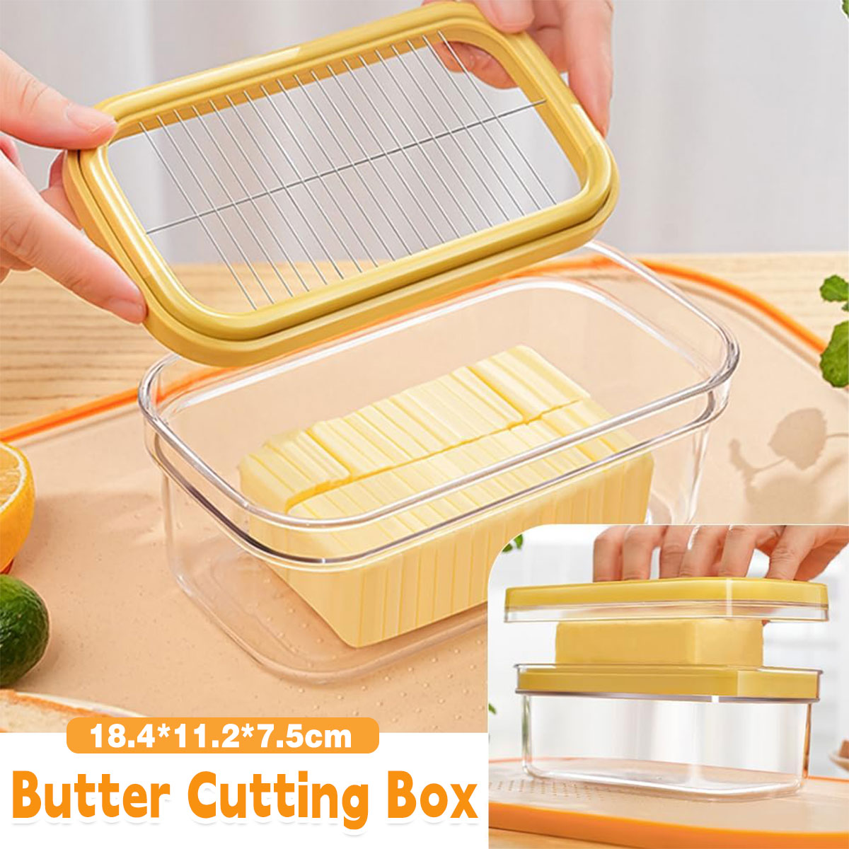 With Lid Butter Cutting Box Slicers Case Cheese Slicers Butter Dish Box V528-CUTTING-BOX-YELLOW-161401