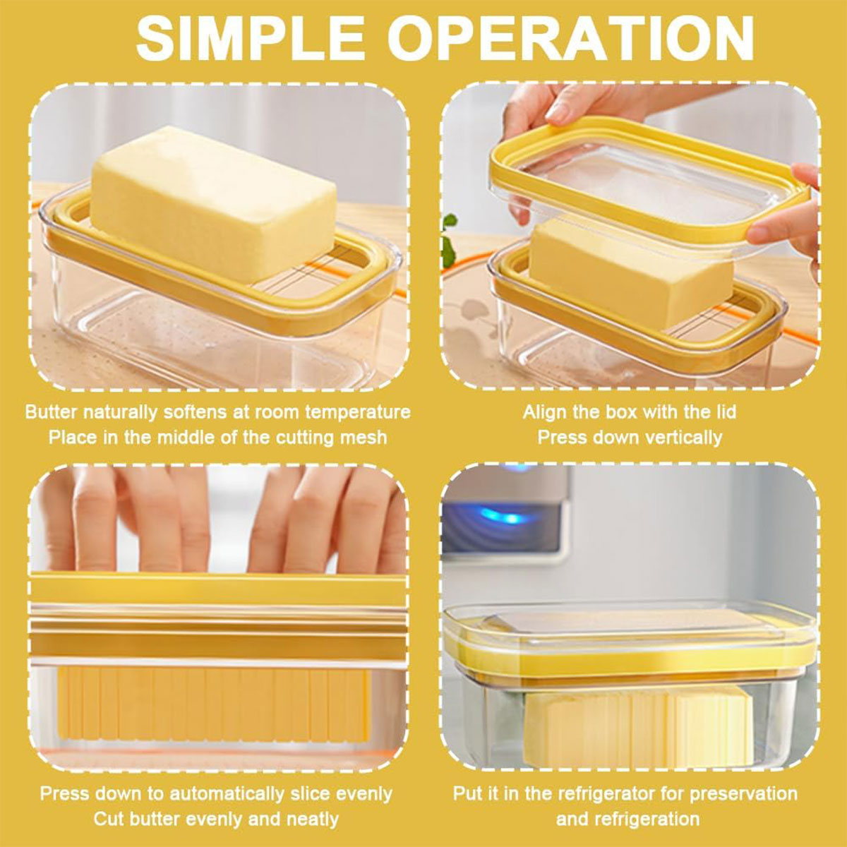With Lid Butter Cutting Box Slicers Case Cheese Slicers Butter Dish Box V528-CUTTING-BOX-YELLOW-161401