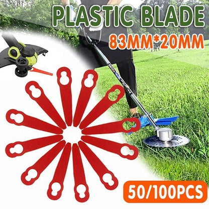 Grass Trimmer Plastic Blades Part Cutter Replace Acc Crop For Ozito Bosh Kuller - 100PCS V528-CUTTINGBLADE-100PCS-60631