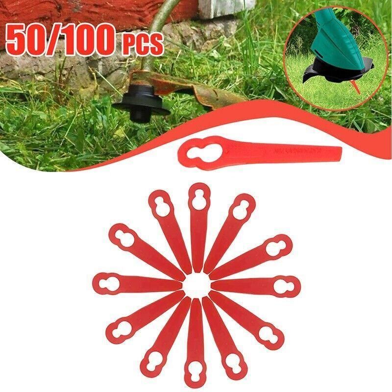Grass Trimmer Plastic Blades Part Cutter Replace Acc Crop For Ozito Bosh Kuller - 100PCS