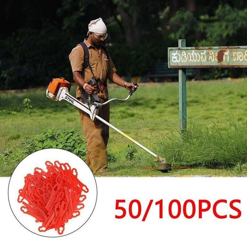 Grass Trimmer Plastic Blades Part Cutter Replace Acc Crop For Ozito Bosh Kuller - 100PCS