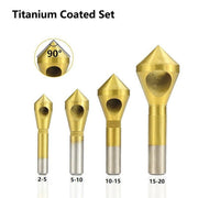4PCS HSS Countersink Chamfer Drill Bit Set Titanium Coated Deburring Tools V528-CUTTINGDRILL-312424