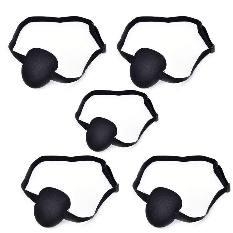 1/2/3/4/5Pcs Adjustable Strap Eye Patch Soft Concave Design Washable Black Cover - 1 PC V528-CYCLOPSEYEMASK-1PCS-855552