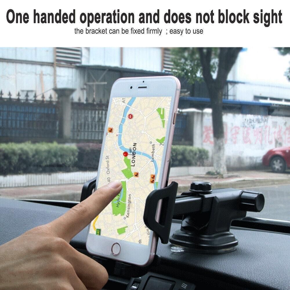 Universal 360 Windshield Mount Car Smart Phone Holder Cradle Long Neck Au V528-CZZJ-AXPK-BLACK-560012
