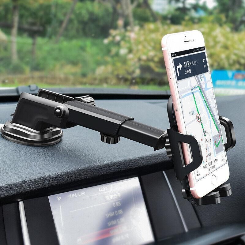Universal 360 Windshield Mount Car Smart Phone Holder Cradle Long Neck Au V528-CZZJ-AXPK-BLACK-560012