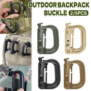 2/5pcs Outdoor D-ring Buckle for Backpack Mountaineering Hiking Camping Clip - 2pcs-Black V528-D-BUCKLE-2PCS-BLACK-986717