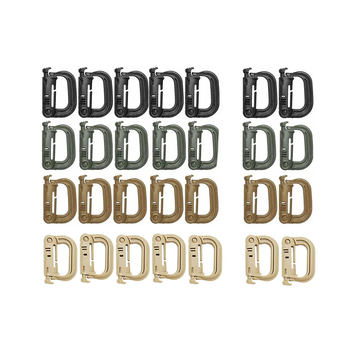 2/5pcs Outdoor D-ring Buckle for Backpack Mountaineering Hiking Camping Clip - 2pcs-Black V528-D-BUCKLE-2PCS-BLACK-986717