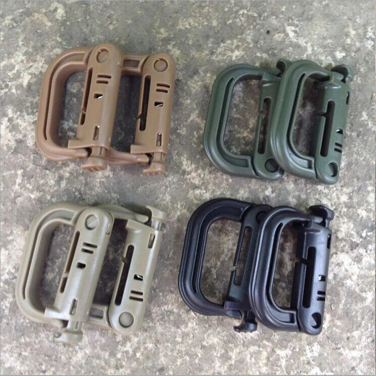 2/5pcs Outdoor D-ring Buckle for Backpack Mountaineering Hiking Camping Clip - 2pcs-Black V528-D-BUCKLE-2PCS-BLACK-986717