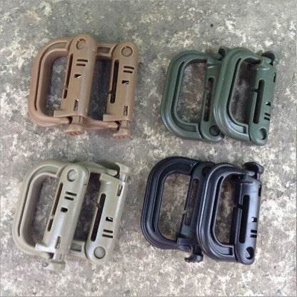 2/5pcs Outdoor D-ring Buckle for Backpack Mountaineering Hiking Camping Clip - 2pcs-Black V528-D-BUCKLE-2PCS-BLACK-986717