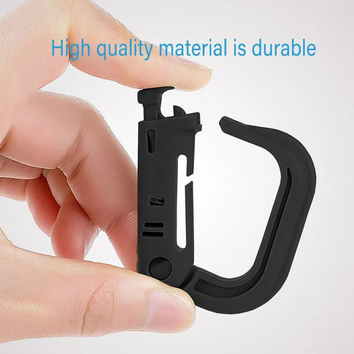 2/5pcs Outdoor D-ring Buckle for Backpack Mountaineering Hiking Camping Clip - 2pcs-Black V528-D-BUCKLE-2PCS-BLACK-986717