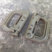 2/5pcs Outdoor D-ring Buckle for Backpack Mountaineering Hiking Camping Clip - 2pcs-Black V528-D-BUCKLE-2PCS-BLACK-986717