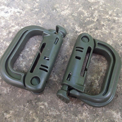 2/5pcs Outdoor D-ring Buckle for Backpack Mountaineering Hiking Camping Clip - 2pcs-Black V528-D-BUCKLE-2PCS-BLACK-986717