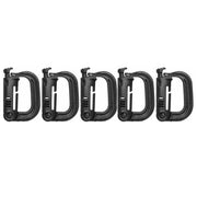 2/5pcs Outdoor D-ring Buckle for Backpack Mountaineering Hiking Camping Clip - 5pcs-Black V528-D-BUCKLE-5PCS-BLACK-192933