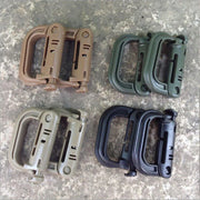 2/5pcs Outdoor D-ring Buckle for Backpack Mountaineering Hiking Camping Clip - 5pcs-Black V528-D-BUCKLE-5PCS-BLACK-192933
